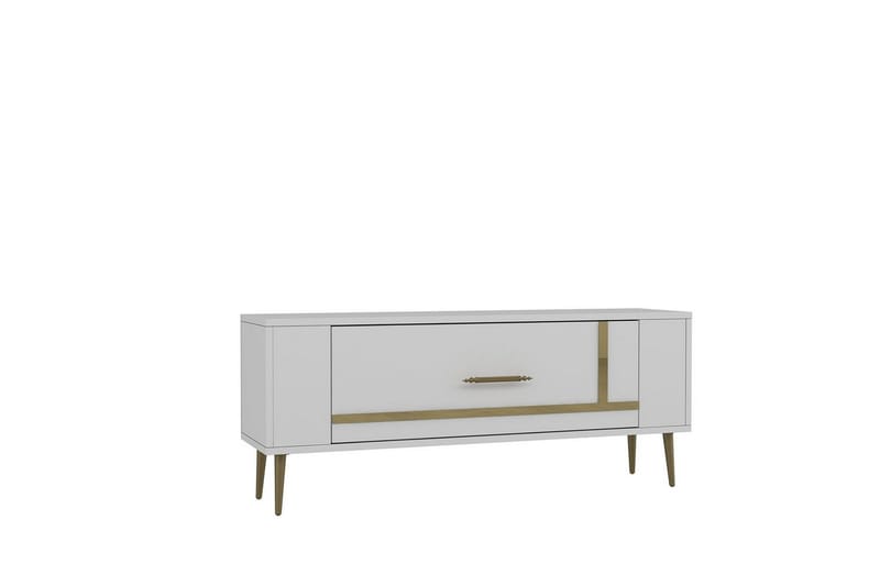 Beyra TV-bænk 120 cm - Hvid/Guld - Møbler - TV borde & mediemøbler - TV-borde
