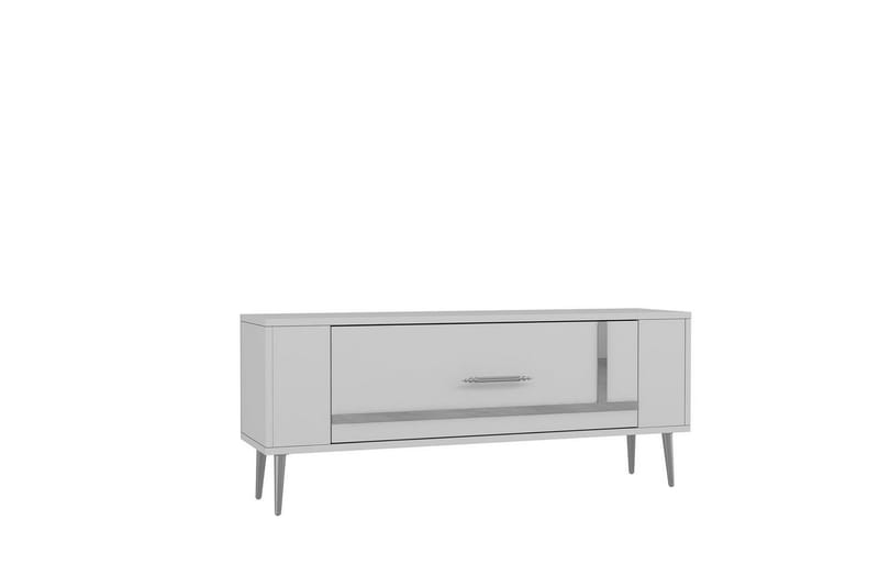 Beyra TV-bænk 120 cm - Hvid/Sølv - Møbler - TV borde & mediemøbler - TV-borde