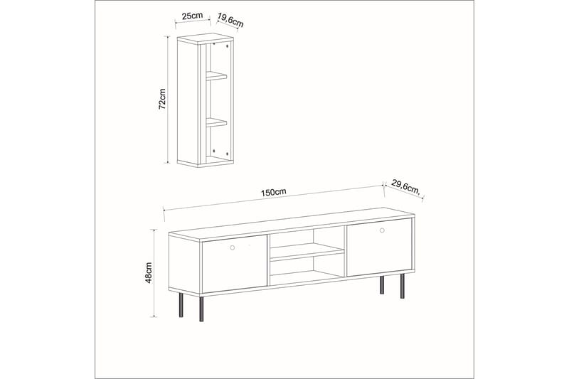 Bien Tv-bænk 150 cm - Hvid - Møbler - TV borde & mediemøbler - TV-borde