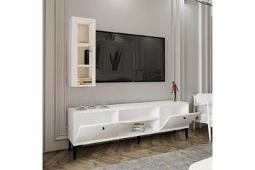 Bien Tv-bord 150 cm med Opbevaring i Malet Træ - Hvid - Møbler - TV borde & mediemøbler - TV-borde