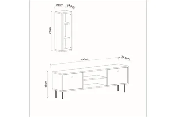 Bien Tv-bord 150 cm med Opbevaring i Malet Træ - Hvid - Møbler - TV borde & mediemøbler - TV-borde
