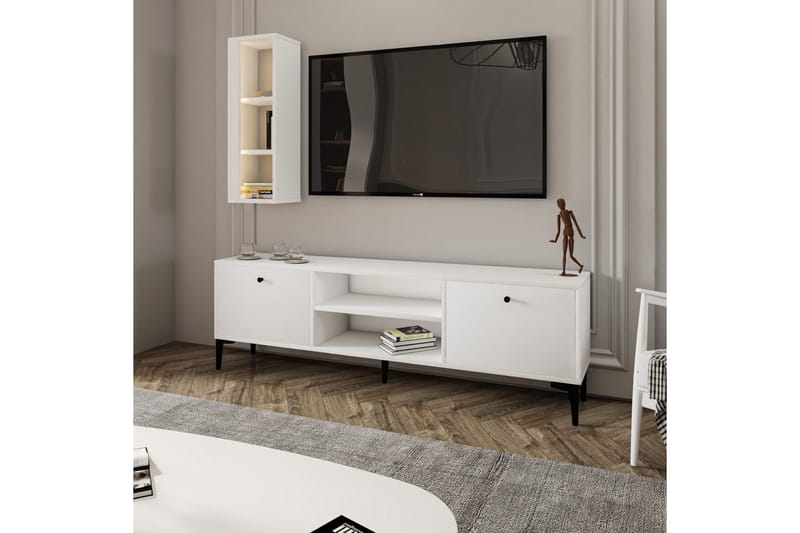 Bien Tv-bord 150 cm med Opbevaring i Malet Træ - Hvid - Møbler - TV borde & mediemøbler - TV-borde