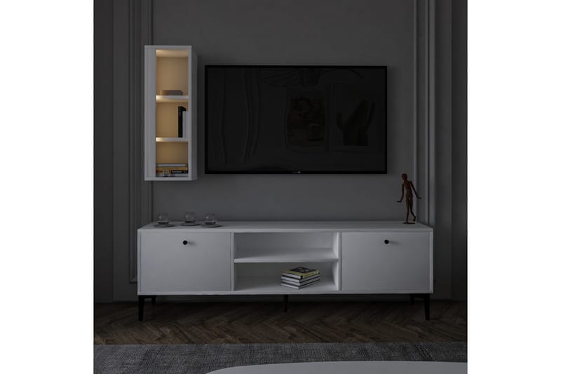 Bien Tv-bord 150 cm med Opbevaring i Malet Træ - Hvid - Møbler - TV borde & mediemøbler - TV-borde