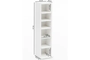 Bogreol 21 cm i Malet Træ - Hvid - Opbevaring - Hylder & Reoler - Bogreol