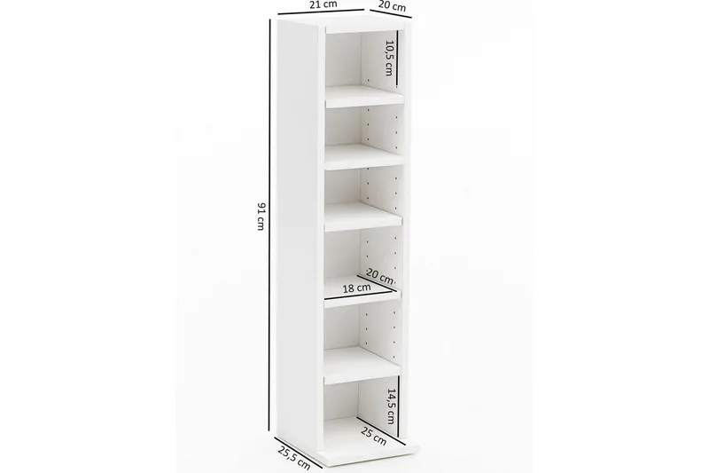 Bogreol 21 cm i Malet Træ - Hvid - Opbevaring - Hylder & Reoler - Bogreol