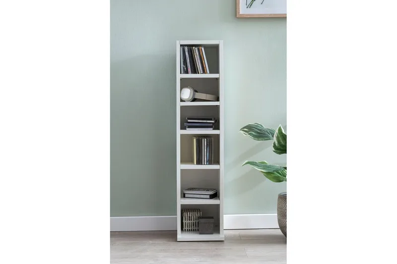 Bogreol 21 cm i Malet Træ - Hvid - Opbevaring - Hylder & Reoler - Bogreol