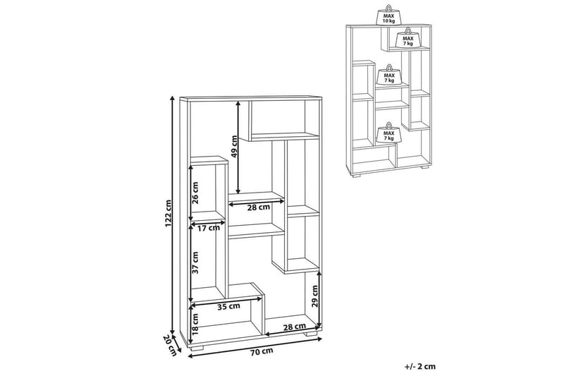 Bogreol Alma Lyst træ, sort - Lyst træ, sort - Opbevaring - Hylder & Reoler - Bogreol