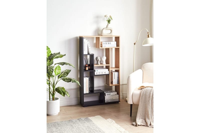 Bogreol Alma Lyst træ, sort - Lyst træ, sort - Møbler - TV borde & mediemøbler - CD/DVD/Blu Ray reol