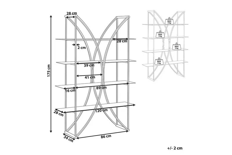 Bogreol Hollow Guld - Guld - Opbevaring - Hylder & Reoler - Bogreol