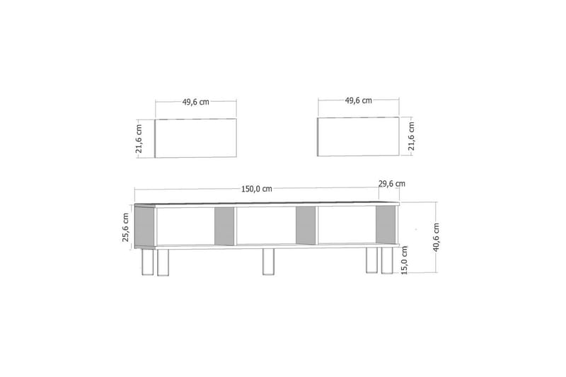 Bohem TV-bænk 150x30 cm - Antracit - Møbler - TV borde & mediemøbler - Mediestativ & vægbeslag
