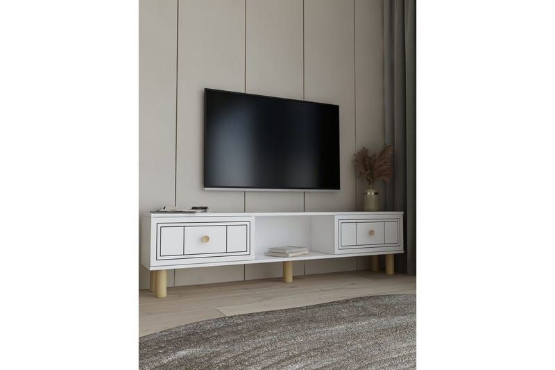 Bohem TV-bænk 150x30 cm - Hvid - Møbler - TV borde & mediemøbler - Mediestativ & vægbeslag