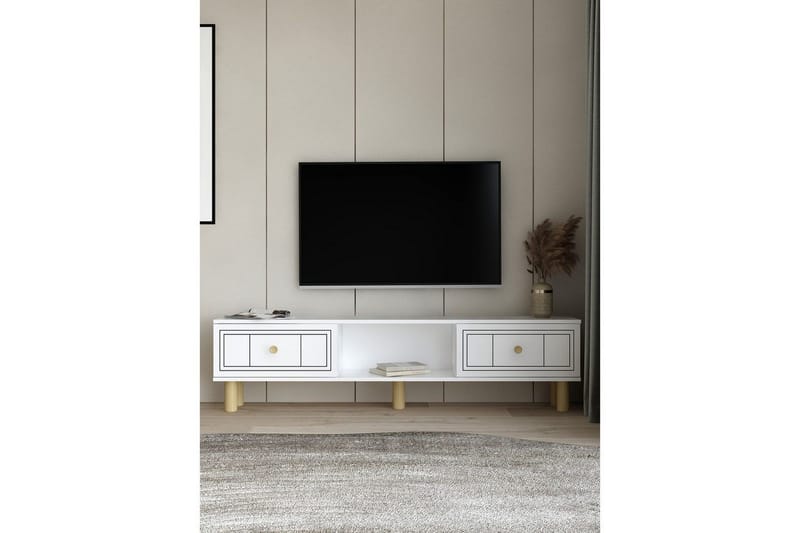 Bohem TV-bænk 150x30 cm - Hvid - Møbler - TV borde & mediemøbler - Mediestativ & vægbeslag