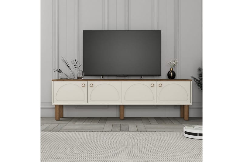 Bohemian TV-bænk 180 cm - Cremevhid/Multifarvet - Møbler - TV borde & mediemøbler - TV-borde