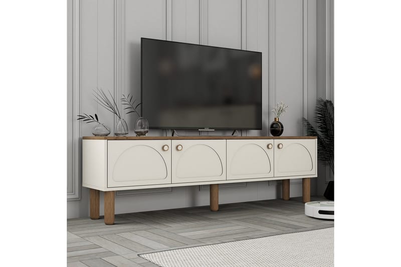 Bohemian TV-bænk 180 cm - Cremevhid/Multifarvet - Møbler - TV borde & mediemøbler - TV-borde