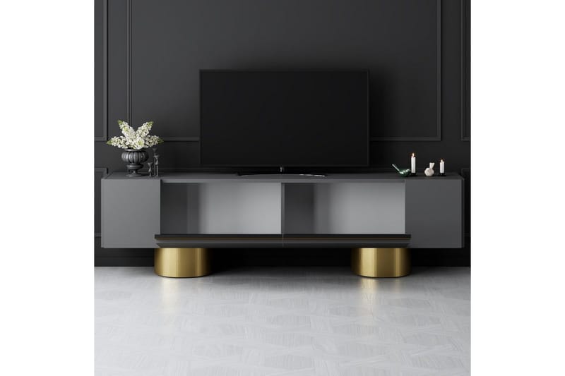 Bohemian TV-bænk 180 cm - Guld/Antracit - Møbler - TV borde & mediemøbler - TV-borde