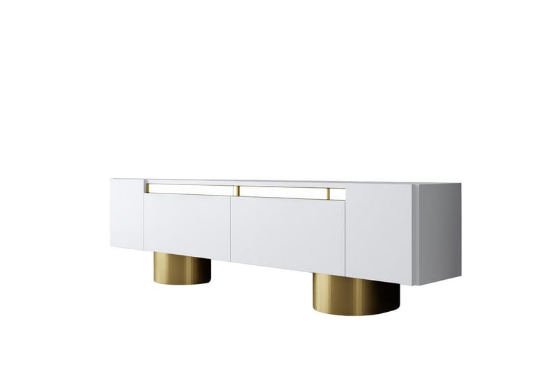 Bohemian TV-bænk 180 cm - Guld/Hvid - Møbler - TV borde & mediemøbler - TV-borde