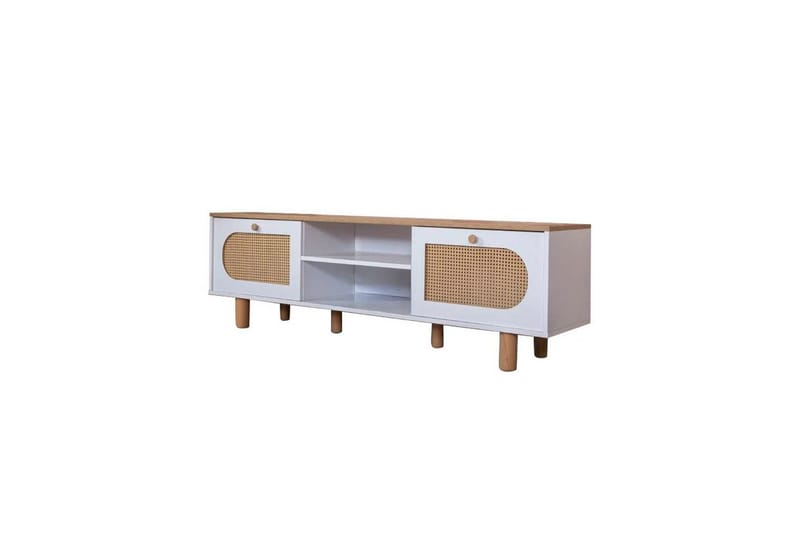 Bohemian TV-bænk 180 cm - Mellemfarvet træ/Hvid - Møbler - TV borde & mediemøbler - TV-borde