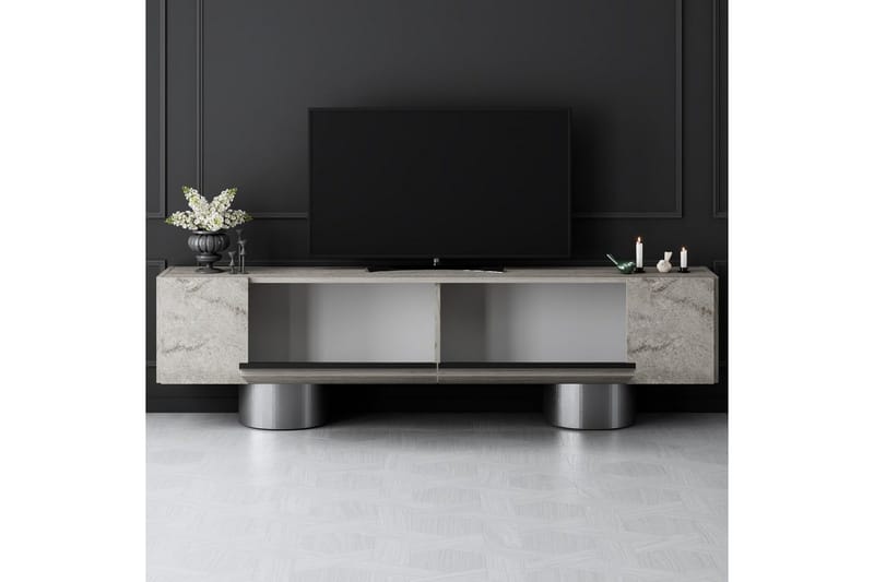 Bohemian TV-bænk 180 cm - Natur/Sølv - Møbler - TV borde & mediemøbler - TV-borde
