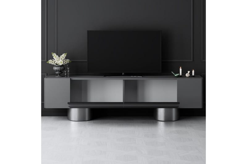Bohemian TV-bænk 180 cm - Sølv/Antracit - Møbler - TV borde & mediemøbler - TV-borde