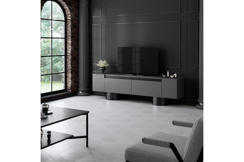 Bohemian TV-bænk 180 cm - Sort/Antracit - Møbler - TV borde & mediemøbler - TV-borde