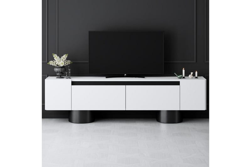 Bohemian TV-bænk 180 cm - Sort/Hvid - Møbler - TV borde & mediemøbler - TV-borde