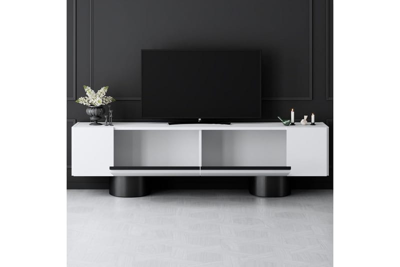 Bohemian TV-bænk 180 cm - Sort/Hvid - Møbler - TV borde & mediemøbler - TV-borde