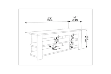 Bralyn TV-bænk 120 cm - Hvid/Eg - Møbler - TV borde & mediemøbler - TV-borde