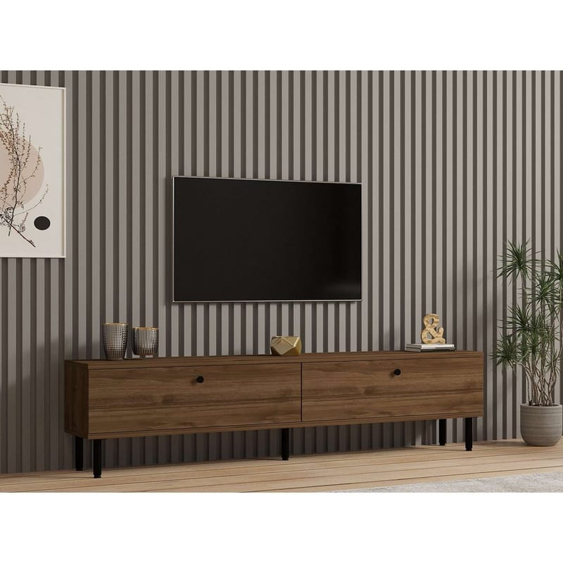 Bravic TV-bænk 160 cm - Brun - Møbler - TV borde & mediemøbler - TV-borde