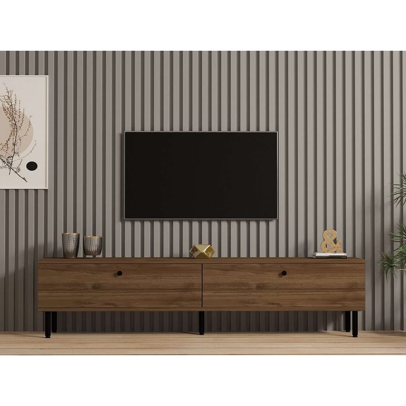 Bravic TV-bænk 160 cm - Brun - Møbler - TV borde & mediemøbler - TV-borde