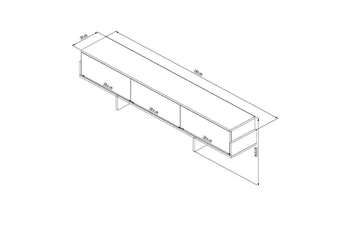 Brin Fritstående Tv-bord 180 cm med Opbevaring i Malet Træ - Hvid - Møbler - TV borde & mediemøbler - TV-borde
