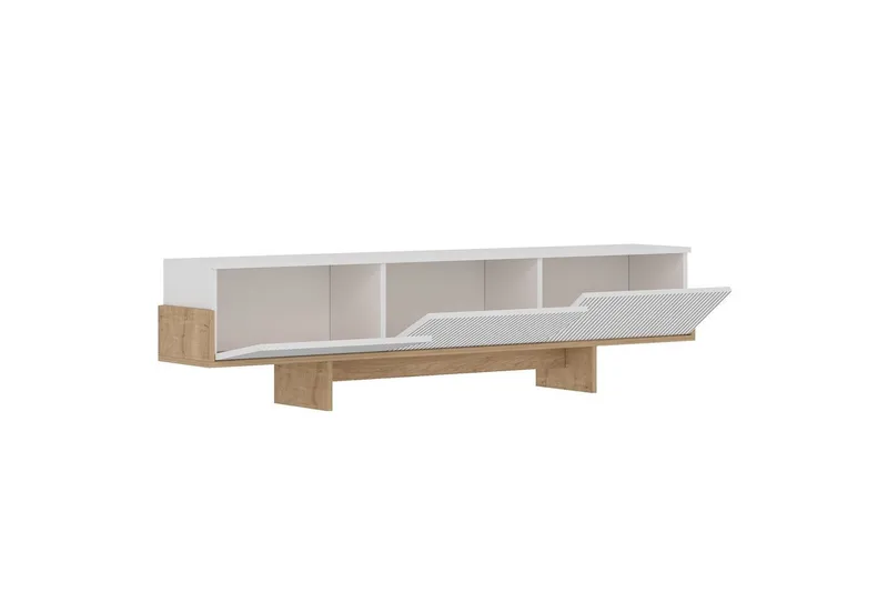 Brin Fritstående Tv-bord 180 cm med Opbevaring i Malet Træ - Hvid - Møbler - TV borde & mediemøbler - TV-borde