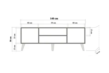 Brokind TV-Bord 140 cm - Brun - Møbler - TV borde & mediemøbler - TV-borde