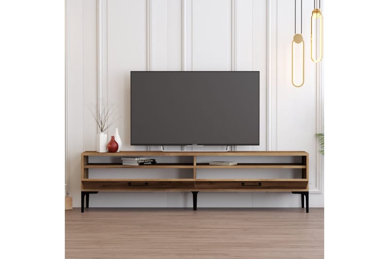 Brutorp Gulvstående Tv-bænk 180 cm med Opbevaring i Valnød - Brun - Møbler - TV borde & mediemøbler - TV-borde