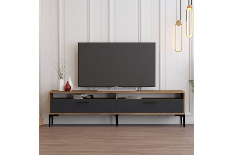 Brutorp Tv-bænk 180 cm - Valnød/Antracit - Møbler - TV borde & mediemøbler - TV-borde