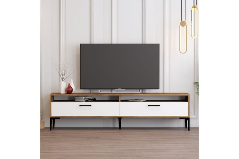 Brutorp Tv-bænk 180 cm - Valnød/Hvid - Møbler - TV borde & mediemøbler - TV-borde
