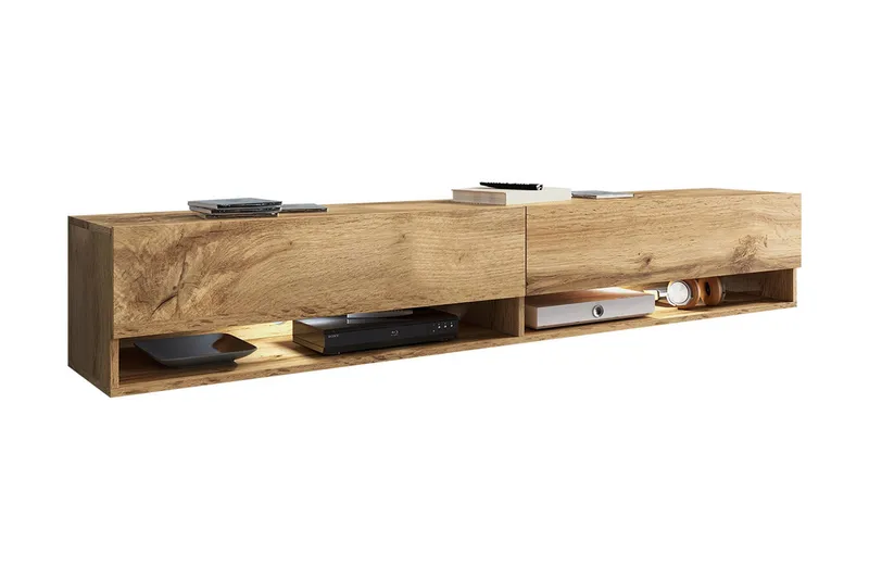 Brya TV-Bord 180 cm LED-belysning, Beige/Blå
