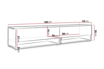 Brya TV-Bord 180x32x30 cm - Træ/Natur - Møbler - TV borde & mediemøbler - TV-borde