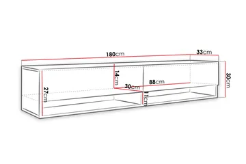 Brya TV-Bord 180x32x30 cm - Træ/Natur - Møbler - TV borde & mediemøbler - TV-borde
