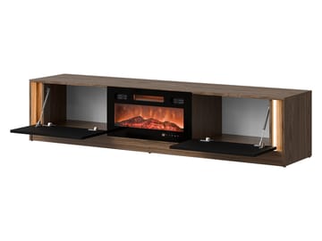 Brylin TV-bænk 180 cm med Pejs med Varmefunktion - Beige|sort - Møbler - TV borde & mediemøbler - TV-borde