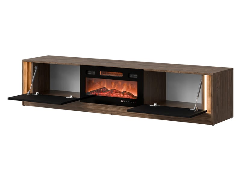 Brylin TV-bænk 180 cm med Pejs med Varmefunktion - Beige|sort - Møbler - TV borde & mediemøbler - TV-borde