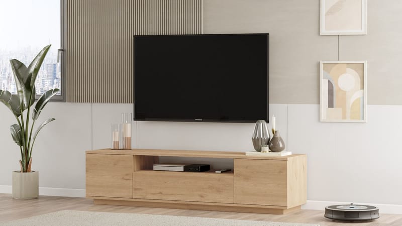 Brynnor Tv-bord 180 cm med Opbevaring i Valnød - Brun - Møbler - TV borde & mediemøbler - TV-borde