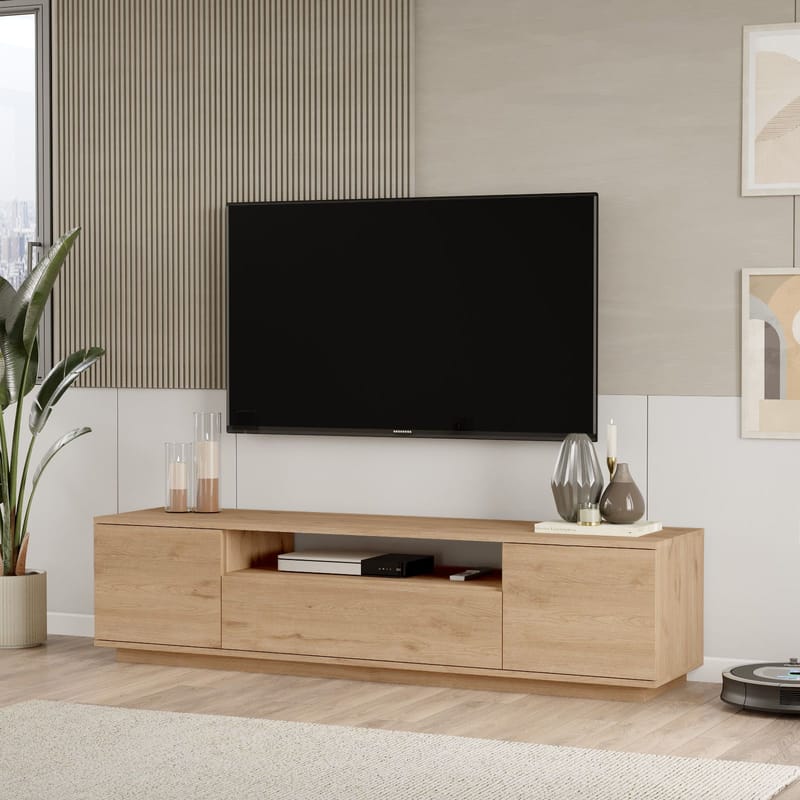 Brynnor Tv-bord 180 cm med Opbevaring i Valnød - Brun - Møbler - TV borde & mediemøbler - TV-borde