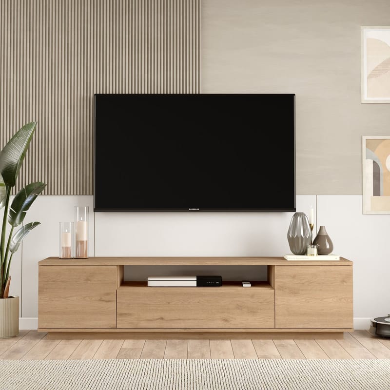 Brynnor Tv-bord 180 cm med Opbevaring i Valnød - Brun - Møbler - TV borde & mediemøbler - TV-borde