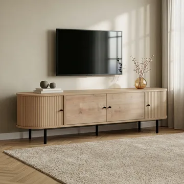Bryric TV-bænk 180 cm - Sapphire Oak/Sort - Møbler - TV borde & mediemøbler - TV-borde
