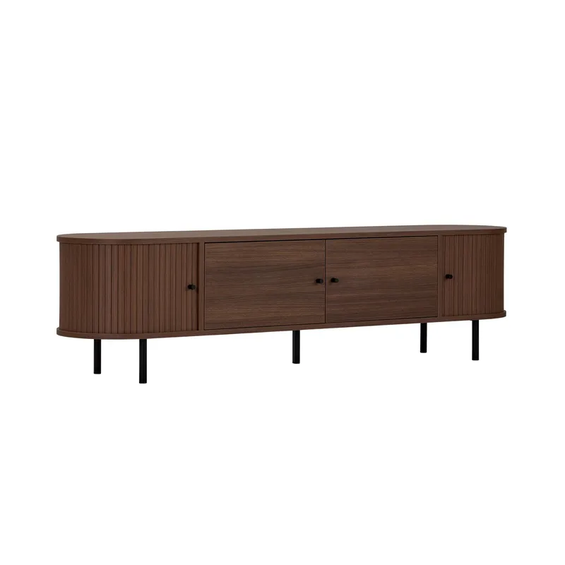 Bryric TV-bænk 180 cm, Valnød/Sort