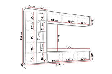 Bulet TV-møbelsæt 224x33 cm - Beige - Møbler - TV borde & mediemøbler - Tv-møbelsæt