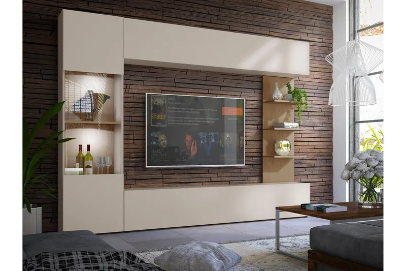 Bunda TV-møbelsæt 250x30 cm - Beige - Møbler - TV borde & mediemøbler - Tv-møbelsæt