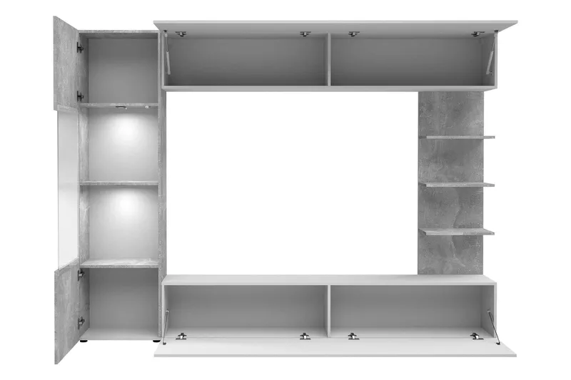 Bunda TV-møbelsæt 250x30 cm - Grå / Hvid - Møbler - TV borde & mediemøbler - Tv-møbelsæt