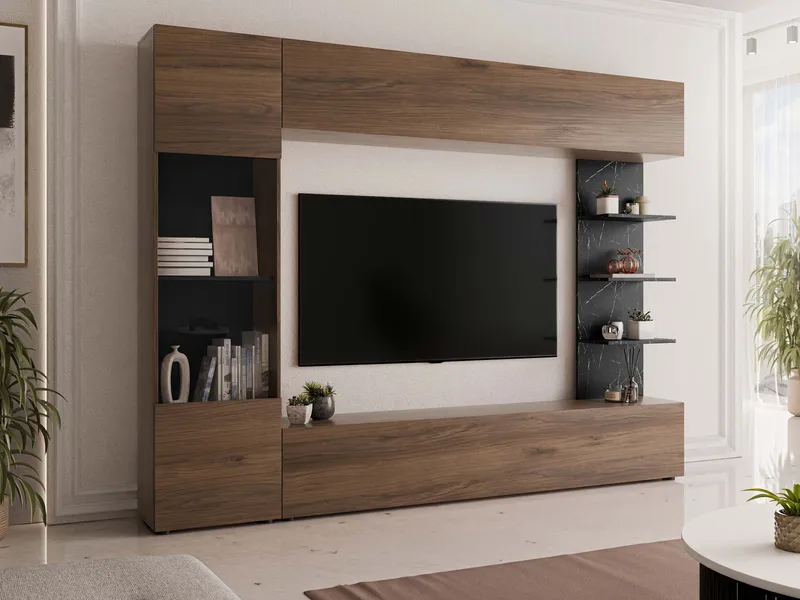 Bunda TV-vægenhed 250 cm - brun - Møbler - TV borde & mediemøbler - Tv-møbelsæt