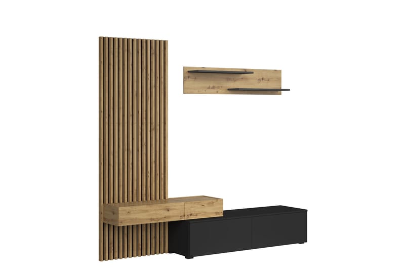Bunkar TV-møbelsæt 210x43 cm - Brun / Sort - Møbler - TV borde & mediemøbler - Tv-møbelsæt